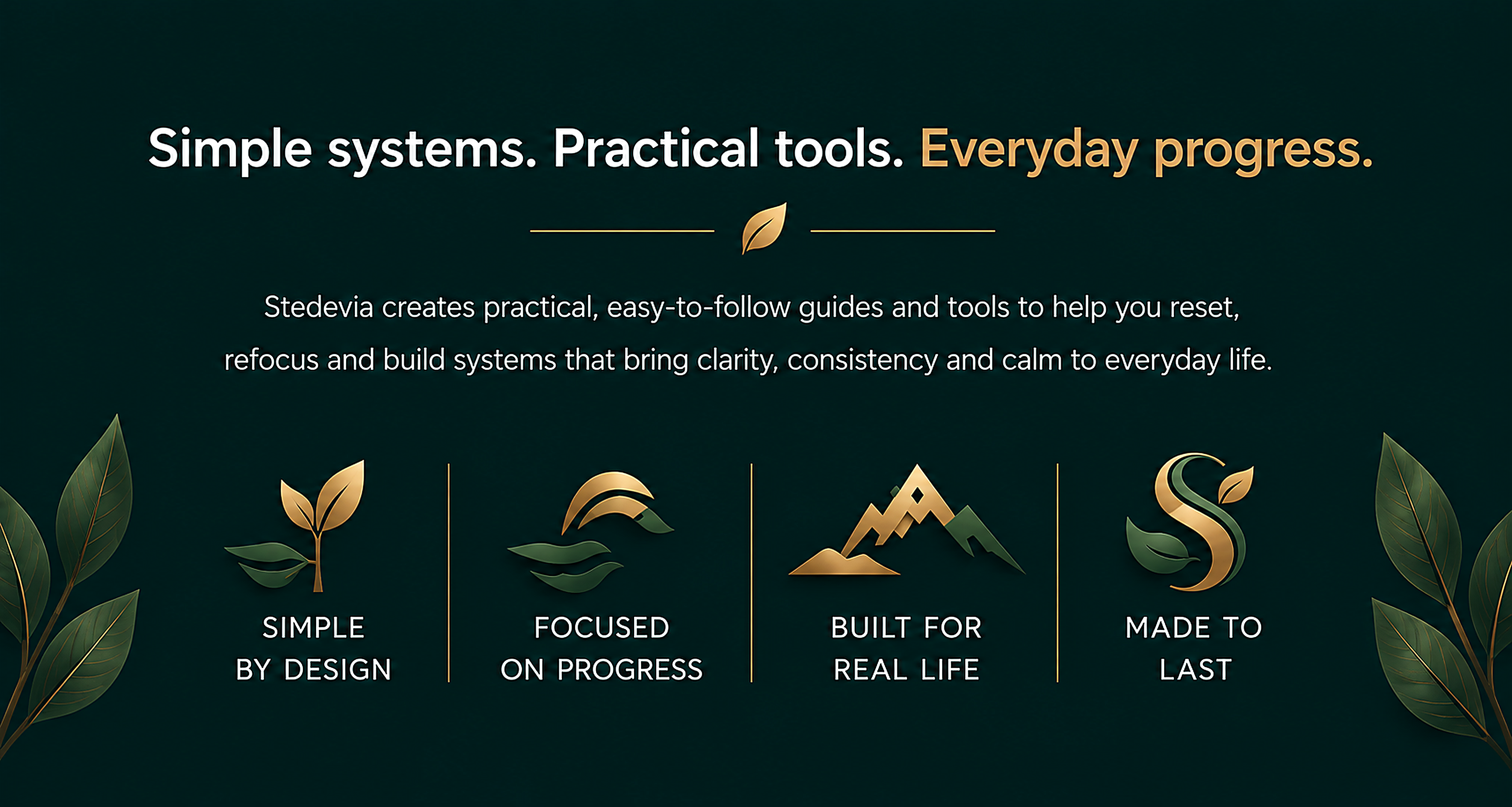 Stedevia: simple systems, practical tools, everyday progress